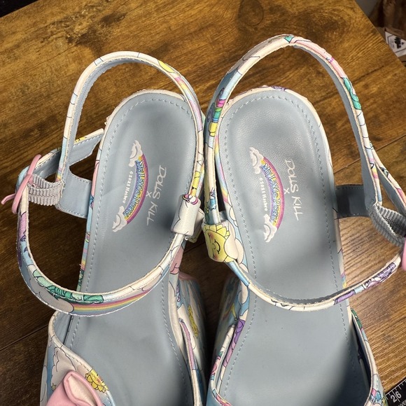 Dolls Kill x‎ My Little Pony Platform Heels Pastel Blue Pink Bow Ankle Strap 9M - Picture 9 of 11